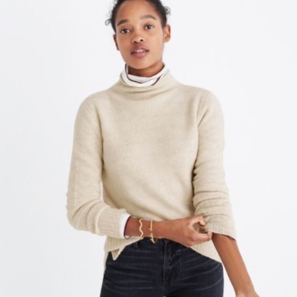 MADEWELL Cream Inland Turtleneck Sweater Med NWT - Picture 2 of 7